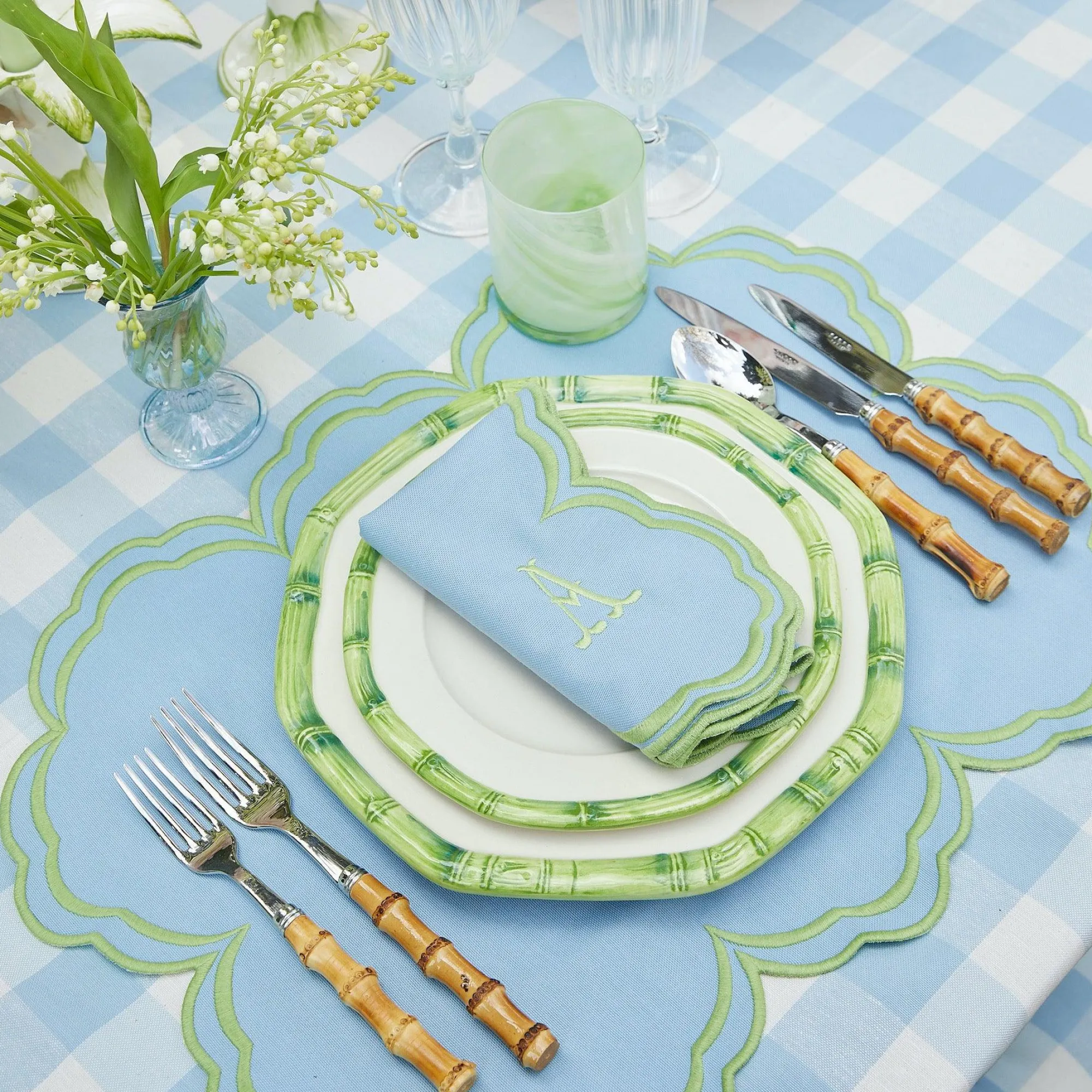 green_geometric_bamboo_st_9-1.webp Cheap Green Geometric Bamboo Starter Plate Bamboo Crockery