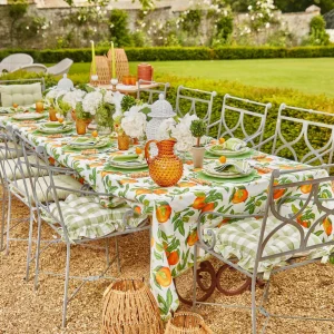 Fashion Green Gingham Ruffle Seat Pad Cushions (Set Of 4) Cushions