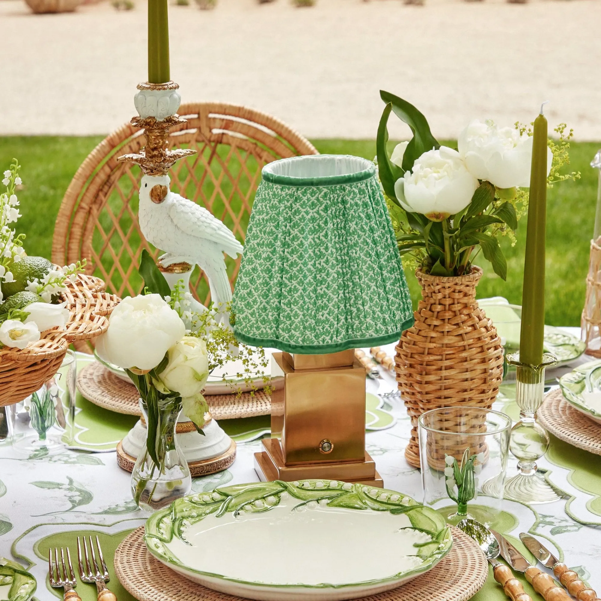 green_lotus_lampshade_4.webp Clearance Green Lotus Lampshade Lamps & Lighting