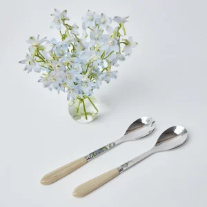 Store Grey Horn Salad Servers Cutlery Sets