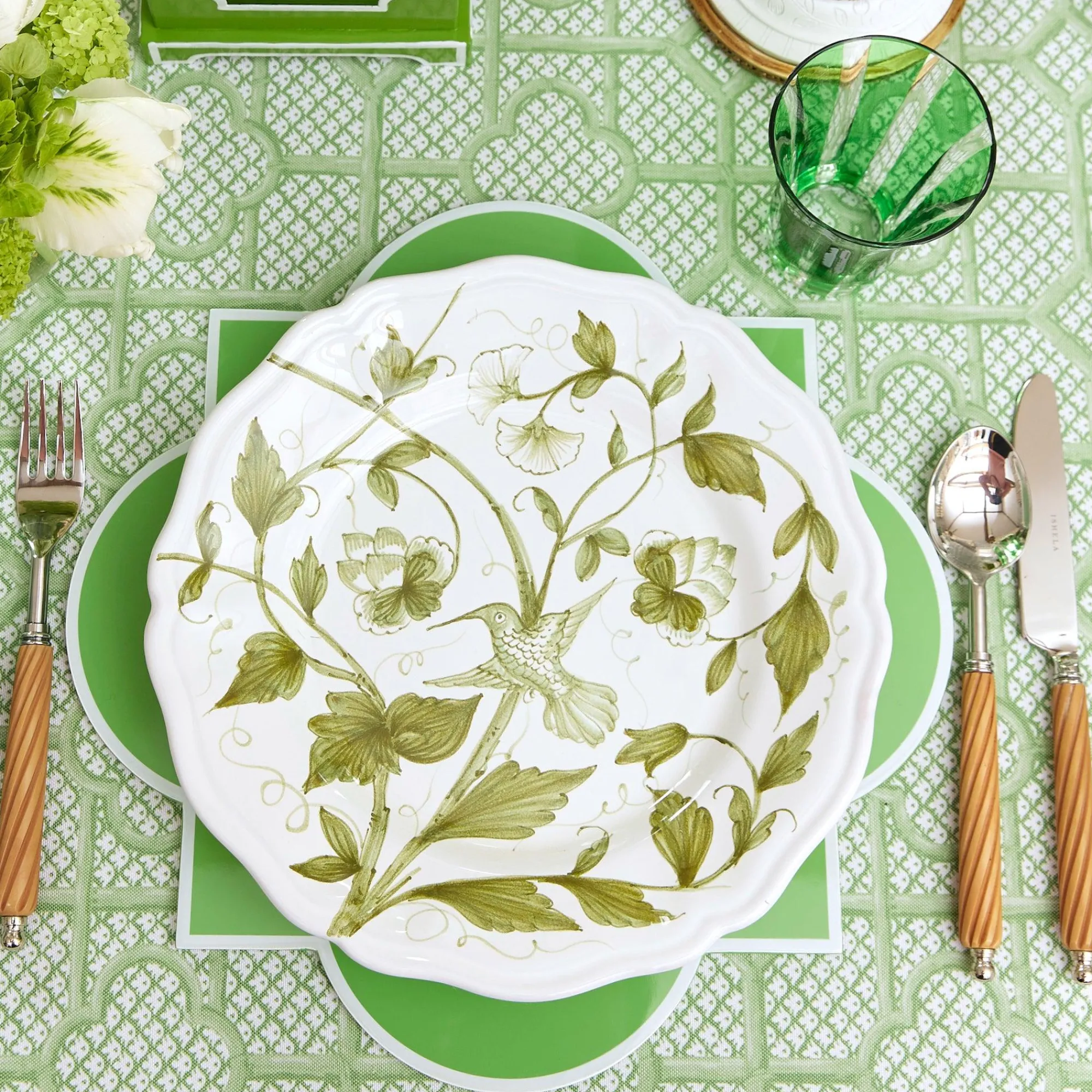 hand_painted_hummingbird__9-1.webp Shop Hand Painted Hummingbird Dinner Plate Dinner Plates