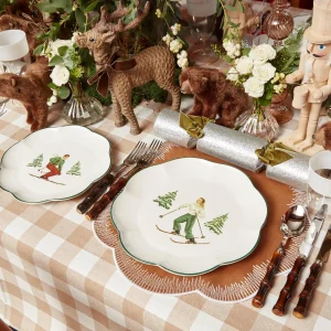 Hot Heidi & Hans Skier Dinner Plate (Set Of 4) Dinner Plates