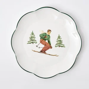 Hot Heidi & Hans Skier Dinner Plate (Set Of 4) Dinner Plates