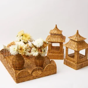 Clearance Honey Rattan Vase (Set Of 3) Rattan Tableware