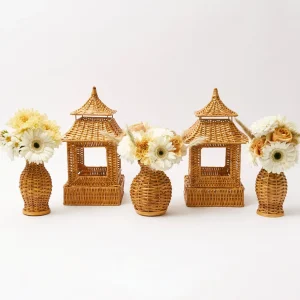 Clearance Honey Rattan Vase (Set Of 3) Rattan Tableware