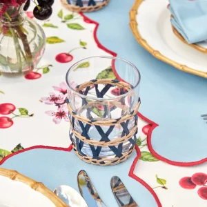 Shop Ink Raffia Water Glasses (Set Of 4) Glasses