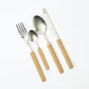Fashion Light Brown Rattan Effect Cutlery (4Pcs) Cutlery Sets
