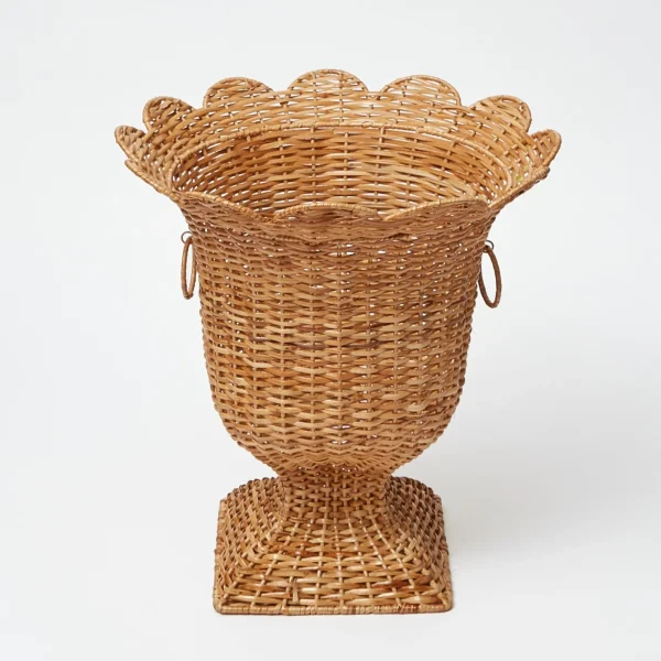 Chea Rathan Cheap Liliana Scalloped Rattan Urn Rattan Furniture - Enchanting Dining