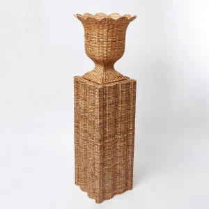 New Liliana Scalloped Rattan Pedestal And Urn Rattan Furniture