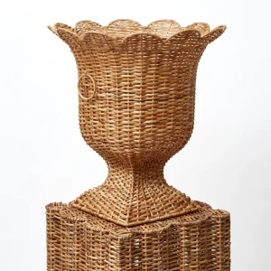 Discount Liliana Scalloped Rattan Urn Vases