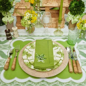 Shop Lily Of The Valley Green Linen Napkins (Set Of 4) Napkins