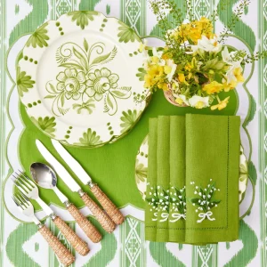 Shop Lily Of The Valley Green Linen Napkins (Set Of 4) Napkins