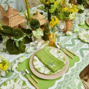 Shop Lily Of The Valley Green Linen Napkins (Set Of 4) Napkins