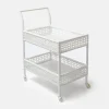 Fashion Lorenzo White Rattan Bar Cart Rattan Furniture