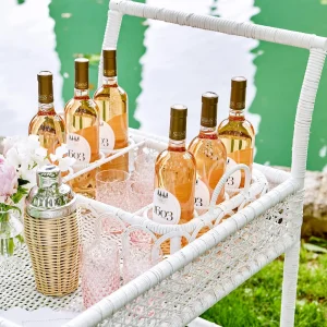 Fashion Lorenzo White Rattan Bar Cart Rattan Furniture