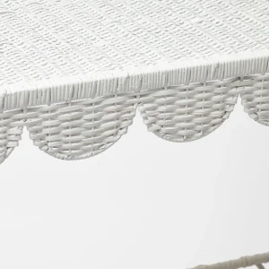 New Madeleine White Rattan Scalloped Console Table Tables