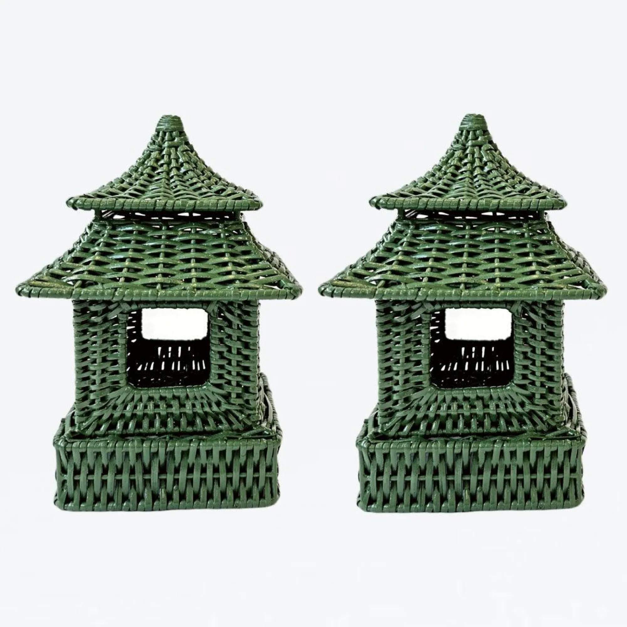 mini_green_rattan_pagoda__0.webp Flash Sale Mini Green Rattan Pagoda Lantern (Pair) Rattan Tableware