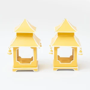 Clearance Mini Yellow Pagoda Lantern (Pair) Pagodas & Lanterns