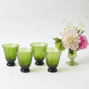 Clearance Moss Green Tulip Glasses (Set Of 4) Glasses