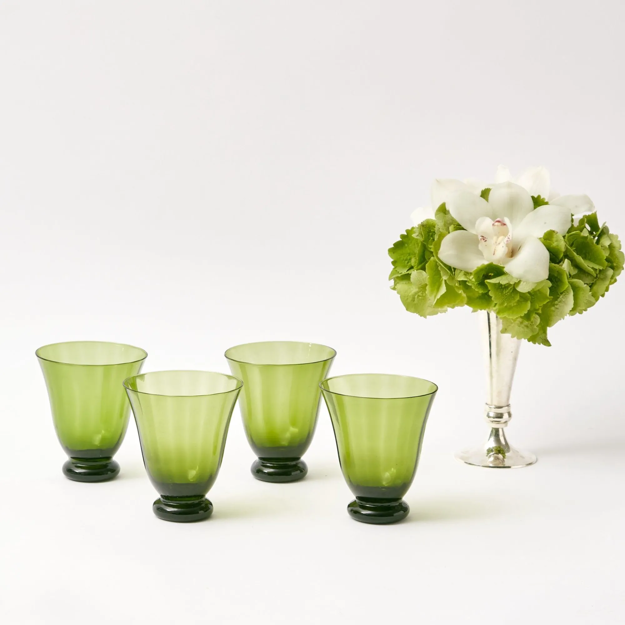 moss_green_tulip_glasses__7.webp Clearance Moss Green Tulip Glasses (Set Of 4) Glasses