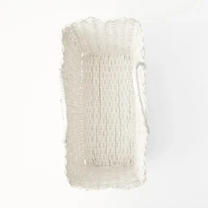 Flash Sale White Rattan Tote Bag (White Bow) Rattan Tableware