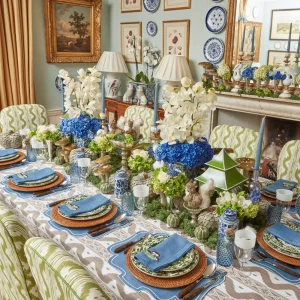 New Mushroom Blue Linen Napkins (Set Of 4) Napkins