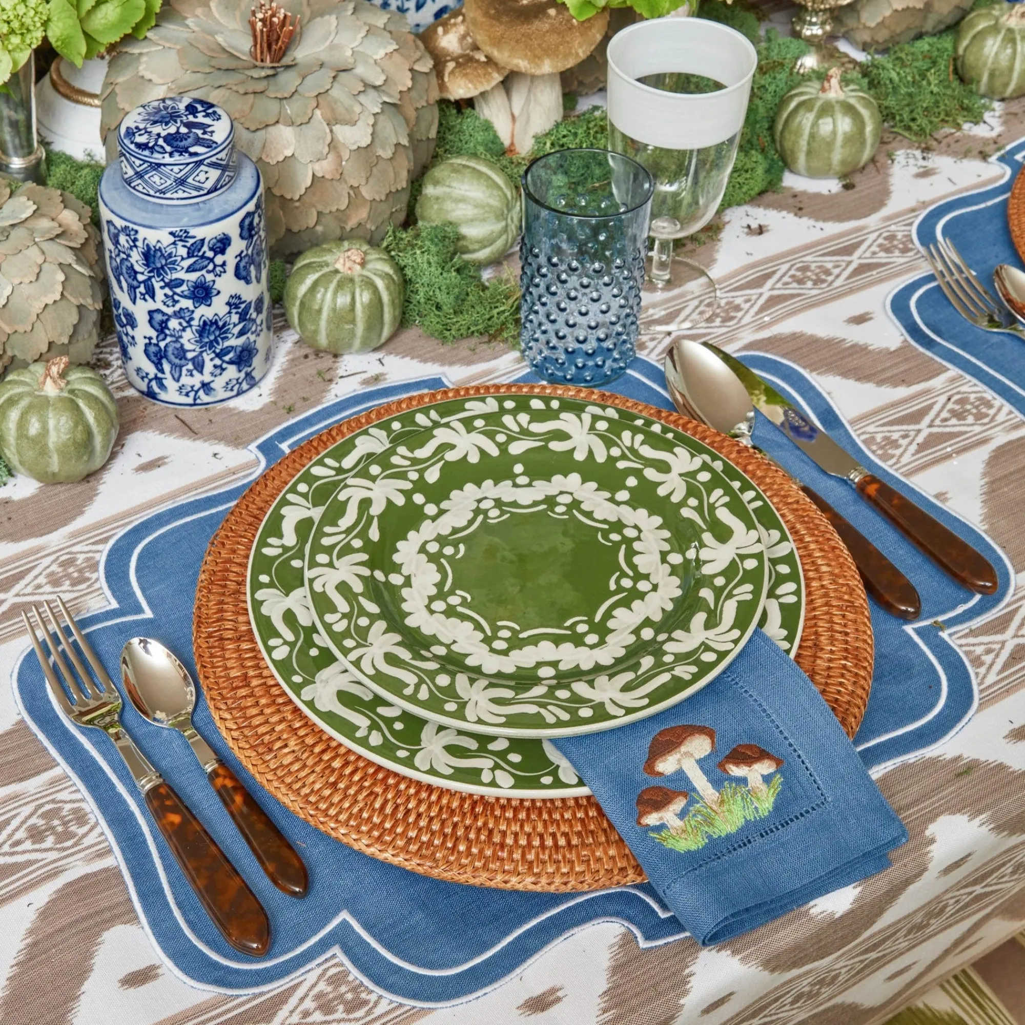 mushroom_blue_linen_napki_8.webp New Mushroom Blue Linen Napkins (Set Of 4) Napkins