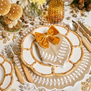 New Mustard Velvet Napkin Bows (Set Of 4) Napkin Rings, Bows & Wreaths