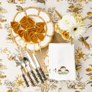 New Mustard Velvet Napkin Bows (Set Of 4) Napkin Rings, Bows & Wreaths