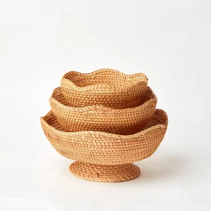 Flash Sale Natural Rattan Scalloped Bowl (Small) Rattan Tableware