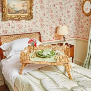 Store Natural Scalloped Rattan Breakfast Tray Rattan Tableware