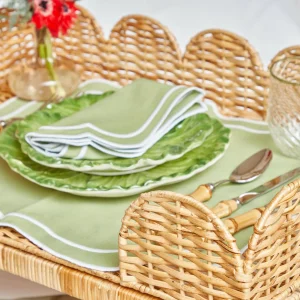 Store Natural Scalloped Rattan Breakfast Tray Rattan Tableware