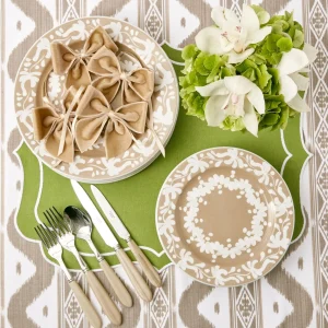 Hot Oat Velvet Napkin Bows (Set Of 4) Napkin Rings, Bows & Wreaths