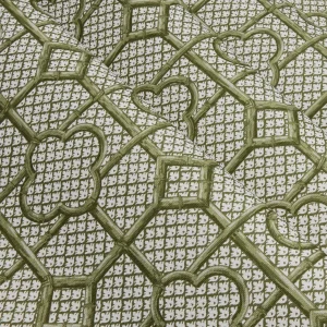 Discount Olive Green Bamboo Trellis Fabric Serena Fresson Fabrics