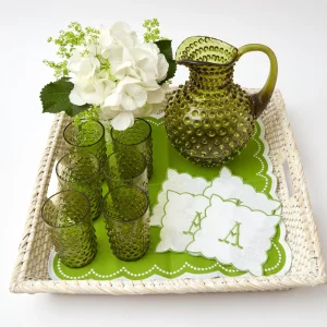 Shop Olive Green Hobnail Jug & Glasses (Set Of 6) Glassware Sets