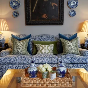 New Olive Green Ikat Stripe Fabric Serena Fresson Fabrics