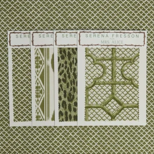 Online Olive Green Lotus Flower Fabric Serena Fresson Fabrics