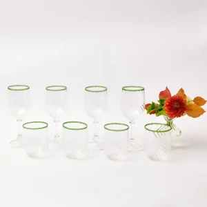 Outlet Olive Rim Swirl Glassware Set Glassware Sets