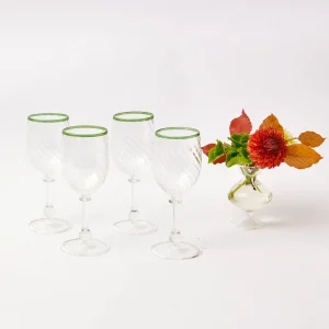 Outlet Olive Rim Swirl Glassware Set Glassware Sets