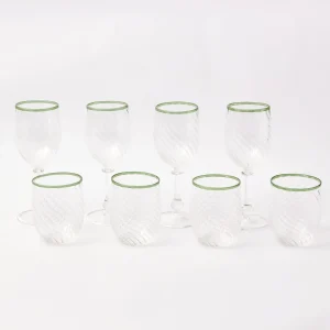 Outlet Olive Rim Swirl Glassware Set Glassware Sets