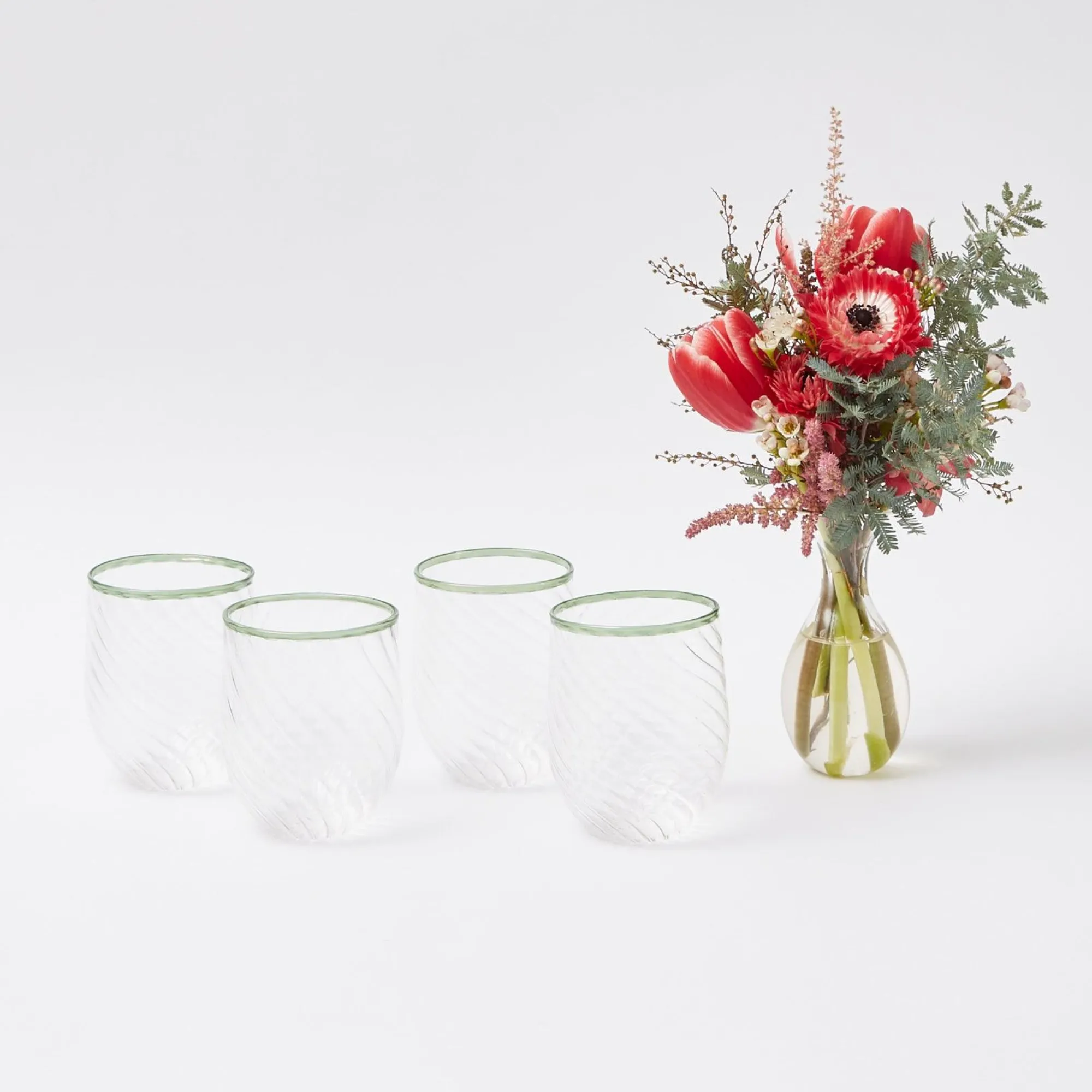 olive_rim_swirl_glassware_7.webp Outlet Olive Rim Swirl Glassware Set Glassware Sets