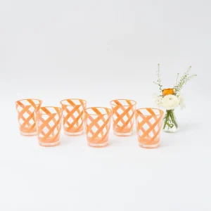 Online Orange Swirl Outdoor Glasses (Set Of 6) Glasses