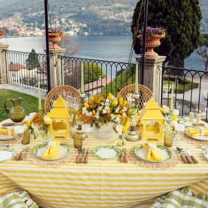 New Passalacqua Yellow Stripe Tablecloth Tablecloths