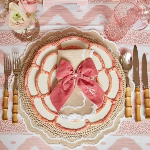 Sale Personalised Dusty Pink Napkin Bow Napkin Rings, Bows & Wreaths