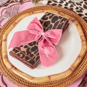 Sale Personalised Dusty Pink Napkin Bow Napkin Rings, Bows & Wreaths