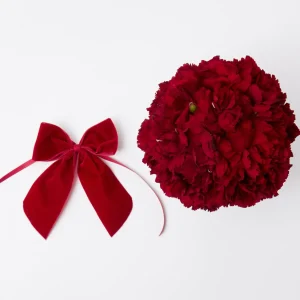 Online Personalised Red Velvet Napkin Bow Napkin Rings, Bows & Wreaths