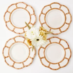 Discount Petal Bamboo Ceramic Dinner & Starter Plates (Set Of 8) Crockery Sets