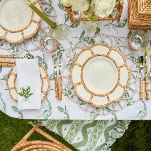 Hot Petal Bamboo Ceramic Dinner Plate (Set Of 4) Crockery Sets