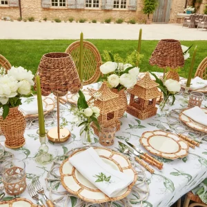 Hot Petal Bamboo Ceramic Dinner Plate (Set Of 4) Crockery Sets