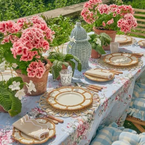 Hot Petal Bamboo Ceramic Dinner Plate (Set Of 4) Crockery Sets